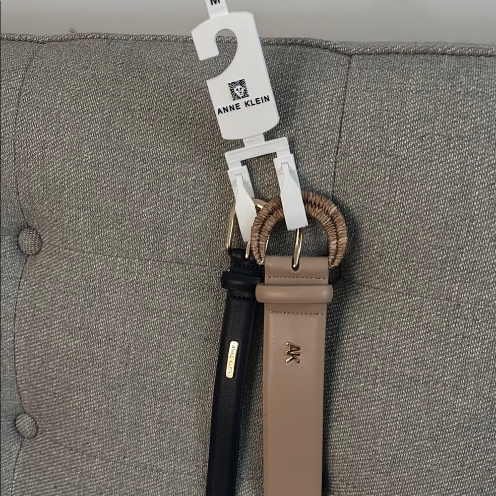 Anne Klein navy and Tan Belts